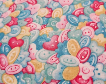 Henry Glass Sew, Sleep, Repeat! 1043-78 Multi Packed Buttons Fabric by the Yard