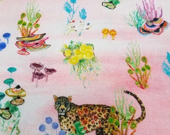 Wild Wander Windham Fabric by the Yard Coral Big Cat 53735D 8