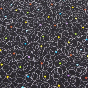 Timeless Treasures Cotton Fabric CD8830 Black  - Quilter&#39;s Trek Swirly Pins