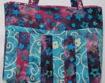 Large Batik Shoulder Bag, Batik Tote, Batik Purse
