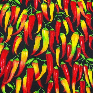 Freckle & Lollie Snacks D38-Z Black Peppers Please! Fabric by the Yard