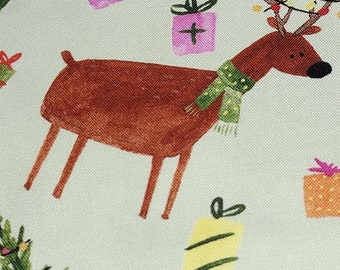 Freckle & Lollie A Swell Noel D96-G Dashing Reindeer Fabric by the Yard