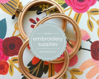 3" embroidery hoops - set of 3 - embroidery supply - wooden hoop 3 "