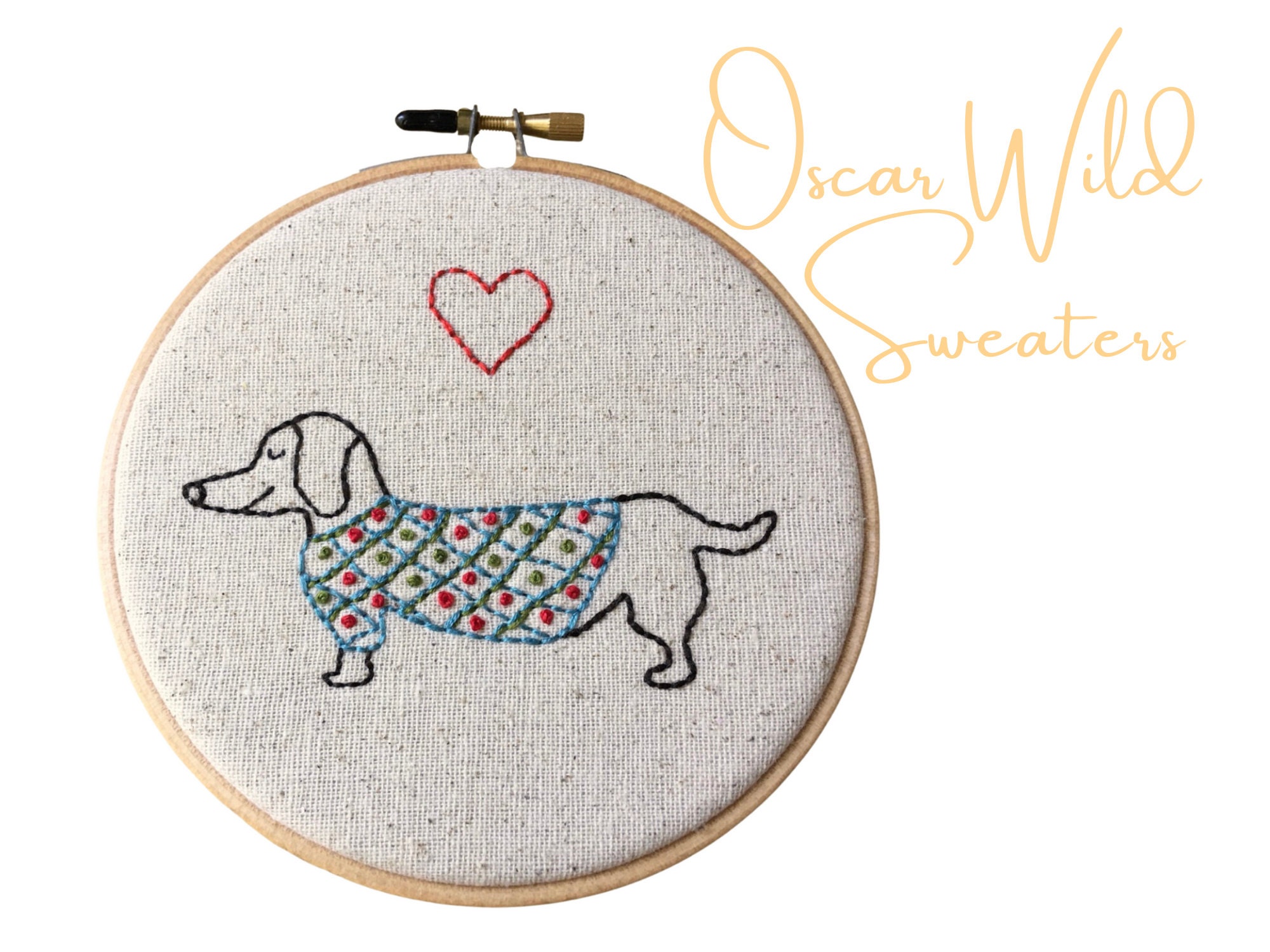 Embroidery Kit Wiener Dog Hand Embroidery Full Kit DIY Etsy