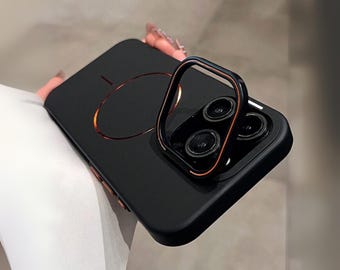 Luxury Lens Bracket Magnetic Phone Case, Wireless Charging Compatible, iPhone 13 and Up
