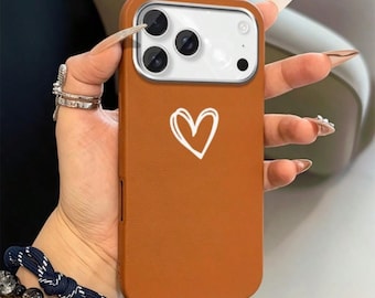 Simple Line Heart Design Soft TPU Phone Case, Compatible With iPhone 13 and Newer, Cute & Minimalist Style