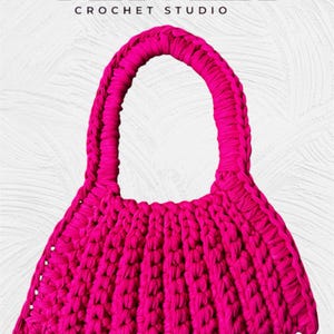 Custom Chunky Crochet T-Shirt Yarn Bag, Handmade Purse