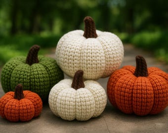 Wzór na szydełkową dynię, łatwe amigurumi na Halloween, jesienna dekoracja domu DIY