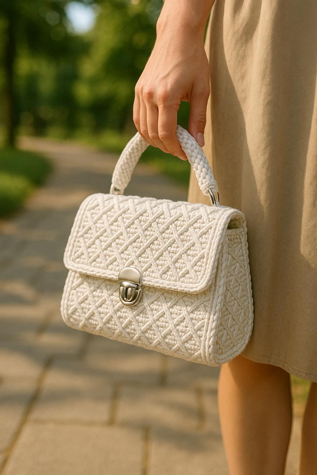 CHANEL シャネル クロシェ編みチェーンバッグ CHANEL シャネル クロッシュ かぎ針編みチェーンショルダーバッグ