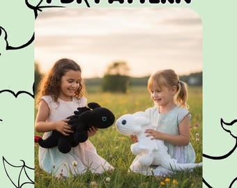 Wzór na szydełkowego smoka bezzębnego, Nocna Furia amigurumi (wzór PDF)
