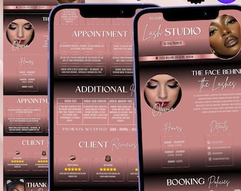 Pink Acuity Scheduling Template, Canva Booking Site for Lash Tech, Hair Stylist, Nails, Braider,MUA, Editable Acuity Website Template Design
