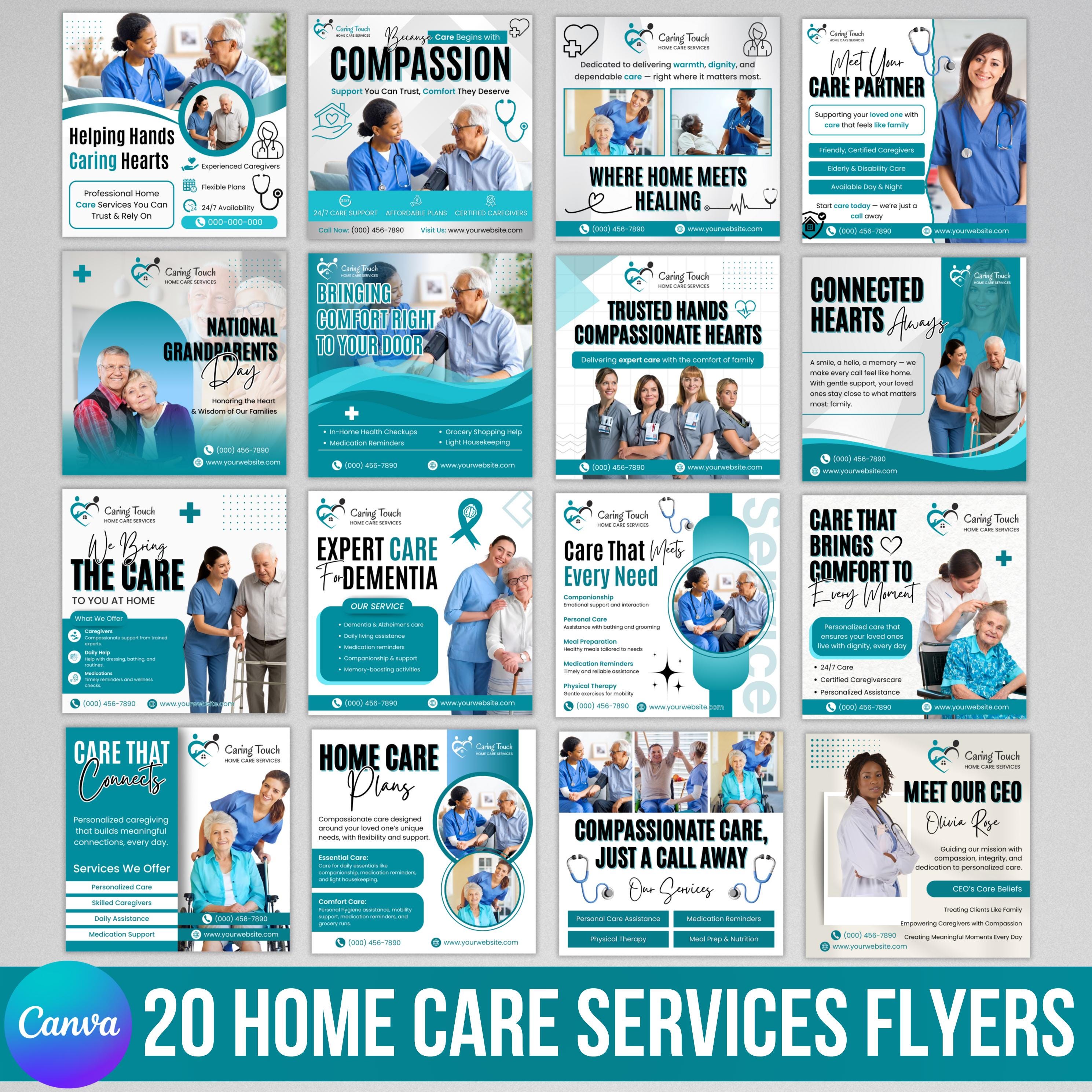 20 Home Care Service Flyer, DIY Flyer Template Design, Healthcare ...