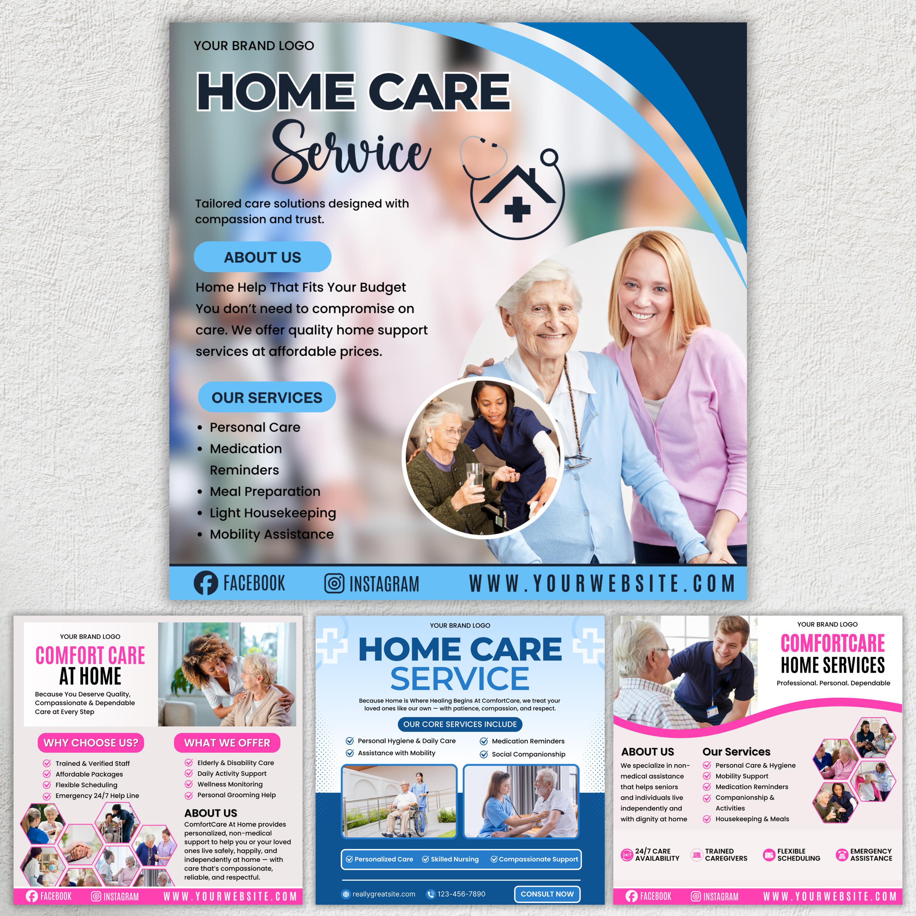 Home Care Service Flyer, DIY Flyer Template Design, Healthcare ...