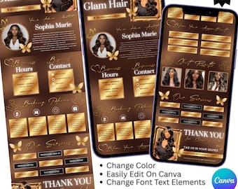Planningssjabloon Hair Acuity, boekingswebsite voor doe-het-zelver, Canva bewerkbare Purple Acuity Hair Site, planning voor Acuity, digitale download