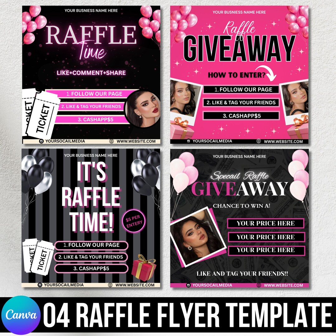 Hair Raffe Giveaway Flyer, Raffle Flyer, Prize Flyer, Contest Flyer, Raffle Ticket ...