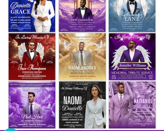 Memorial Funeral Announcement Flyer, Memorial Flyer, Memorial Funeral, Funeral Invite Flyer Template, Rest in Peace Flyer, Canva Editable