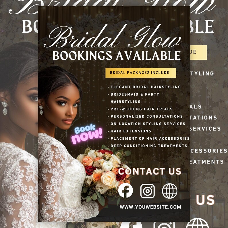 Bridal MUA Flyer, Bridal MUA Packages, Bridal Mua Marketing Flyer, MUA ...