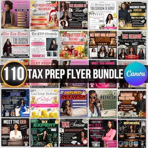 Mega Tax Prep Bundle, 110 Tax Prep Flyers, Tax Prep Instagram Bundle, Tax Flyer Template, Preparation Flyers, Big Tax Preparation Bundle