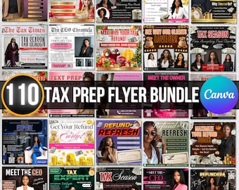 Mega Tax Prep Bundle, 110 Tax Prep Flyers, Tax Prep Instagram Bundle, Tax Flyer Template, Preparation Flyers, Big Tax Preparation Bundle