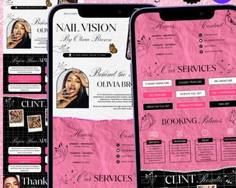 Nail Tech Acuity Scheduling Template, Nail Salon Booking Page, DIY Nail Appointment Canva, Editable Nail Tech Planner, Acuity Booking Site