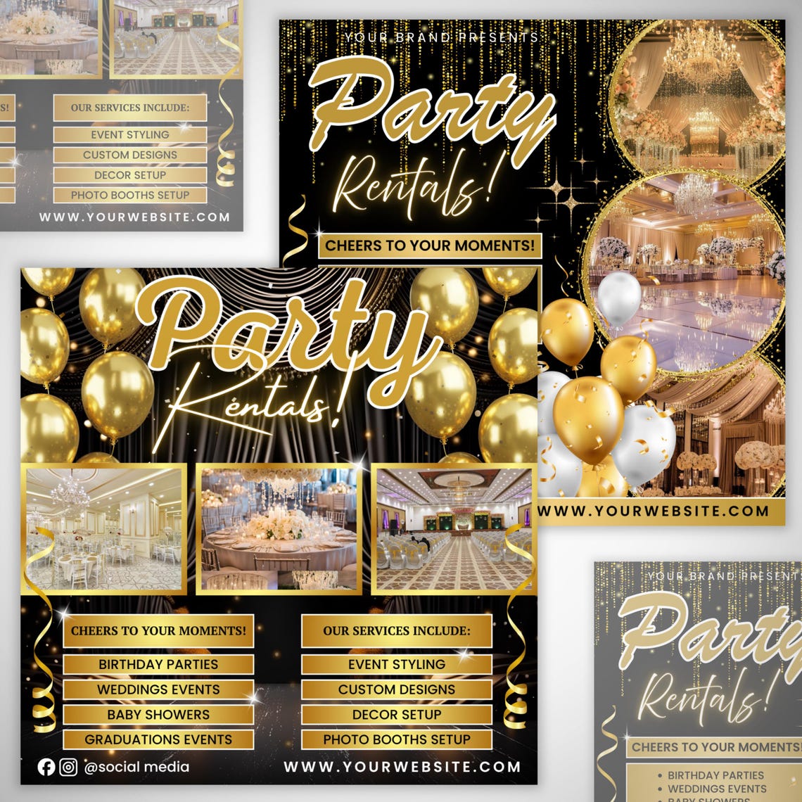 Party Rentals Flyer, Event Supplies Flyer, Event Equipment Rental Flyer ...