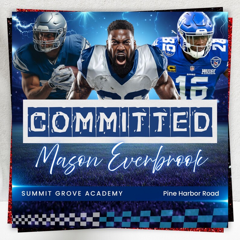Sports Committed Poster Template, Signing Day Canva Flyer, High School ...
