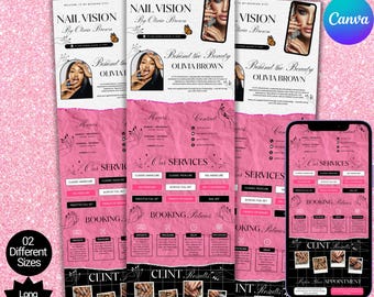Nail Tech Acuity Scheduling Template, Nail Salon Booking Page, DIY Nail Appointment Canva, Editable Nail Tech Planner, Acuity Booking Site