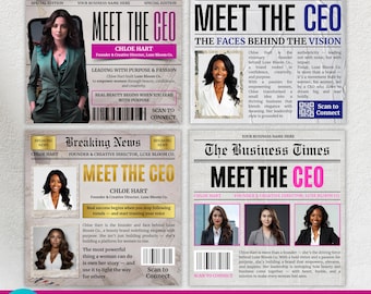 Modelo de Flyer "Conheça a CEO", Identidade Visual no Canva, Destaque da Empresária, Download Digital Faça Você Mesmo, Flyer para Identidade Visual de Mulheres nos Negócios, Flyer Faça Você Mesmo