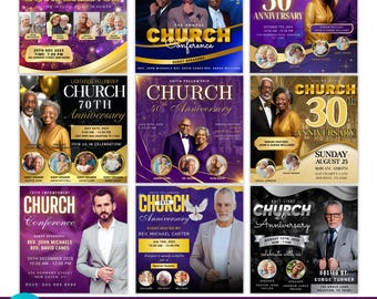 Church Anniversary Flyer Template, Church Anniversary Flyer, Church Flyer Template, Editable Printable, Instant Download,Digital Flyer,Canva