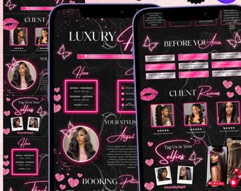 Acuity Scheduling Template for Hair Stylists, Pink Acuity Template, Esthetician Website, Hair Lash Nail Braid Tech Booking Site, Canva