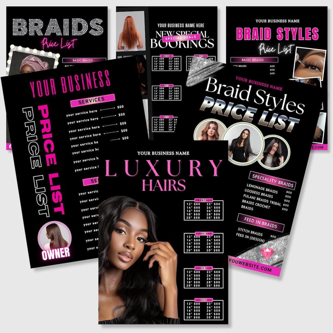 Editable Price List Template, Price List Flyer, Hair Price List, Flyer ...