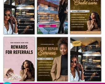 Credit Repair Flyer, Credit Repair Templates, Credit Repair Marketing, Credit Repair Business Card, Editable Credit Repair Canva Flyer,