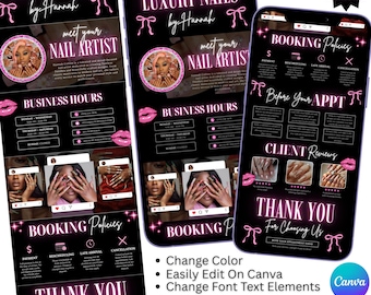 Nail Stylist Acuity Scheduling Newspaper Template, DIY Nail Tech Website Template, Nail Newspaper Booking Site, Large Banner Acuity