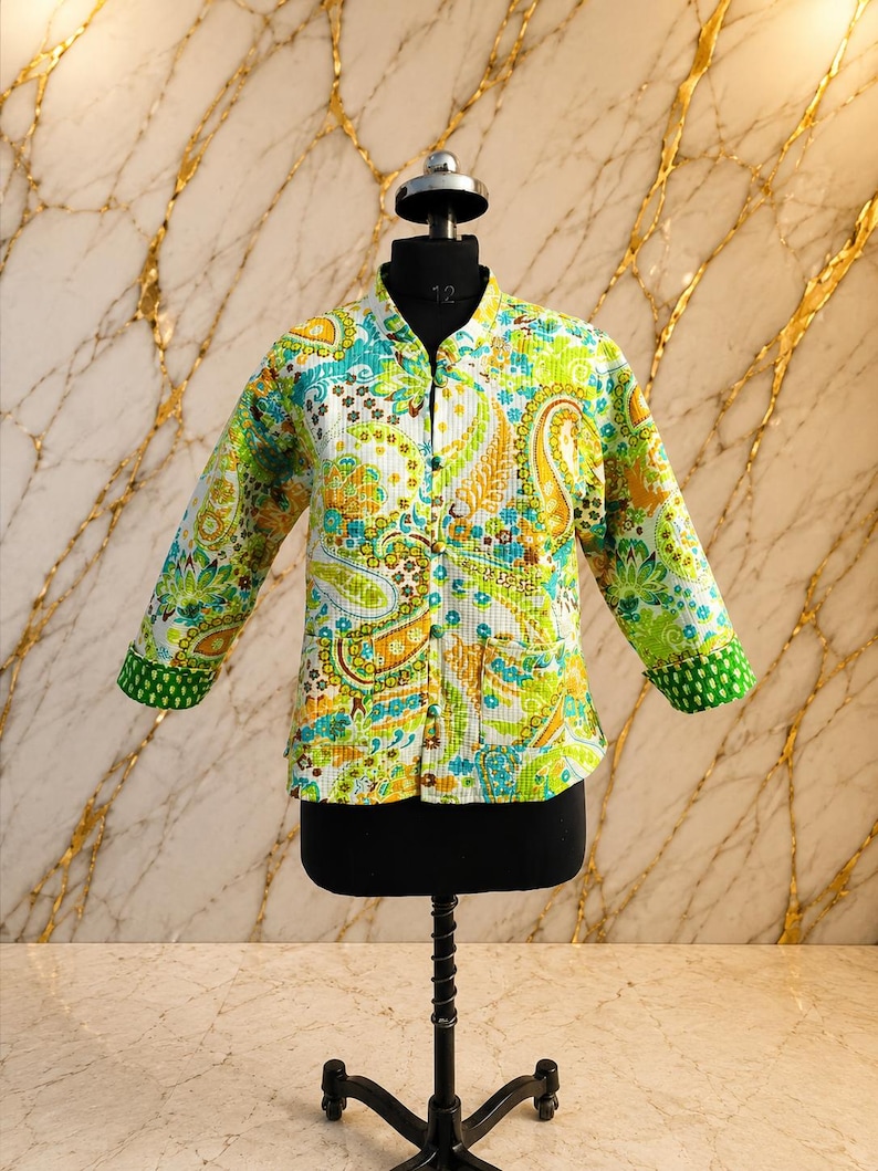 Patchwork Jacket Sewing Pattern PDF – Quilted Floral Coat Pattern – Cottagecore – Easy Beginner Friendly Tutorial Green