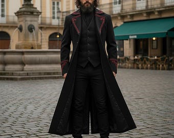 Vintage Chaps Ralph Lauren Wool Overcoat: Dark Charcoal Full