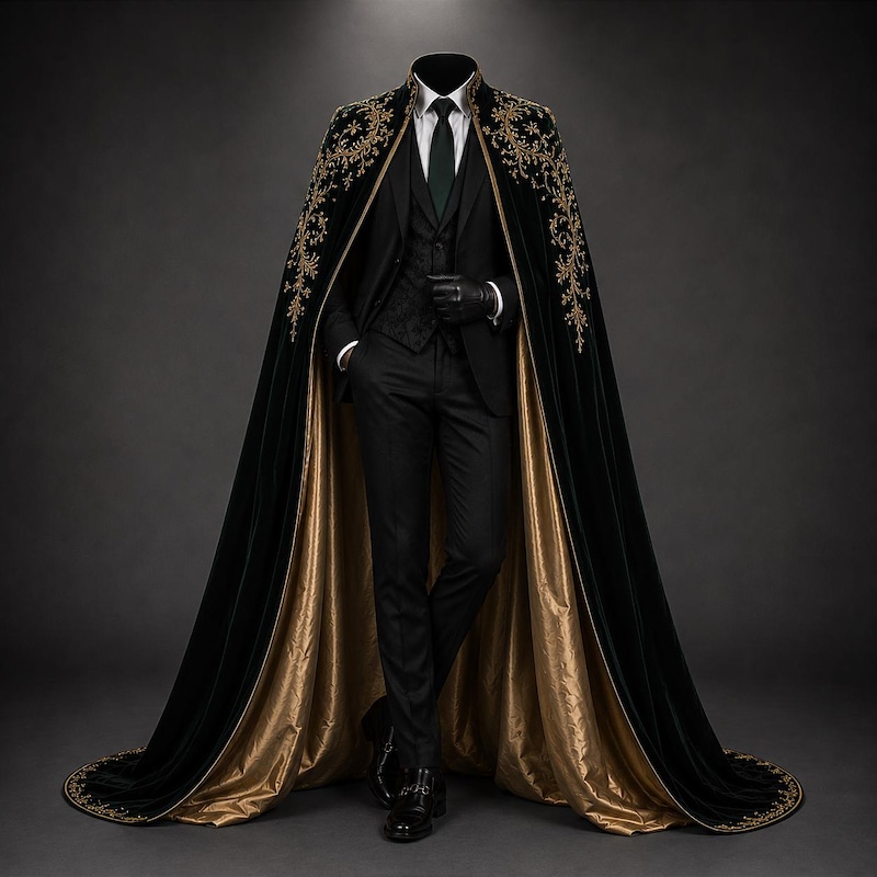 Masquerade Cap Mens Cape for Masquerade - Etsy