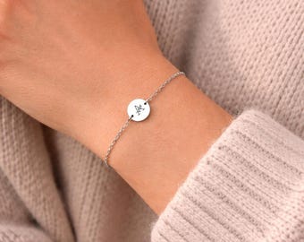 Personalized Initial Bracelet, Gold and Silver, Engraved Letter Jewelry, Bridesmaid Gift, Customizable Minimalist Bracelet