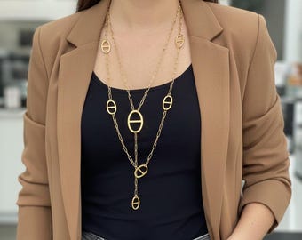 Women's Gold Necklace Duo – Stainless Steel Marine Mesh