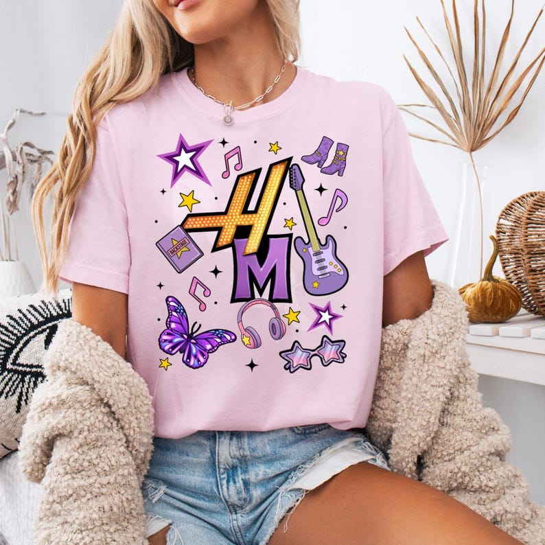 Design Hannah Montana pour le 20e anniversaire : nœuds coquette, graphismes musicaux (téléchargement numérique) image 4