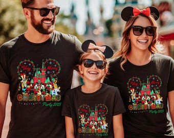 2025 Disney Christmas Shirt, Personalized Disney Christmas Shirt,Matching Disney Christmas Family Shirt, Custom Disney Christmas Squad Shirt