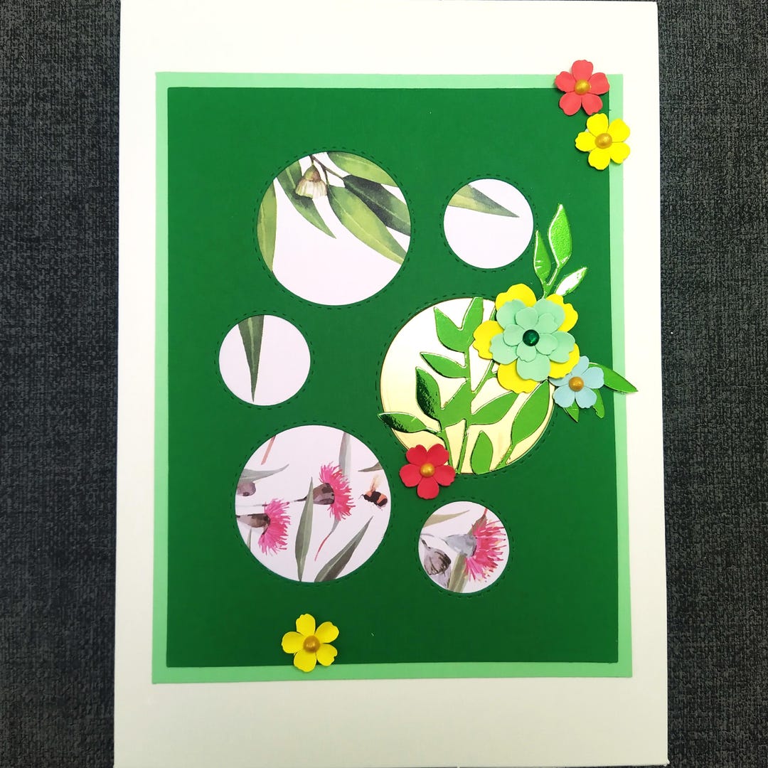 Bush Bubbles – Handmade Botanical Collage | Limited Theme Art Card (#21 ...