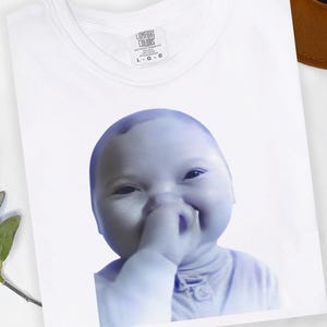 Viral AI Baby Laughing Meme Comfort Colors Shirt, Funny Trend Y2K Streetwear Niche Baby Tee, Tuff  Holding Back a Laugh Tee, AI Baby Meme