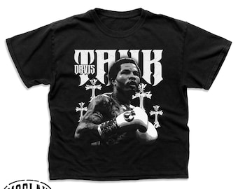 Camisa blanca de Gervonta Davis, camiseta vintage de boxeo de Gervonta Davis, camiseta con estampado gráfico, merchandising de Gervonta Davis, camiseta extragrande de algodón grueso.