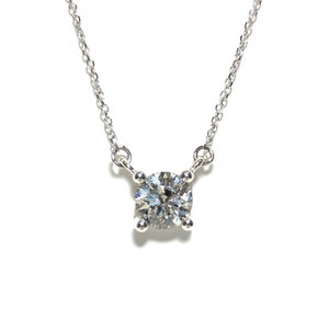 14k Gold Solitaire Natural Diamond Necklace/Pendant
