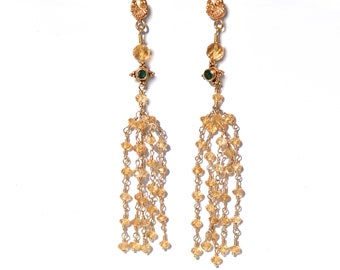 22k Citrine Cascade Drop Earrings