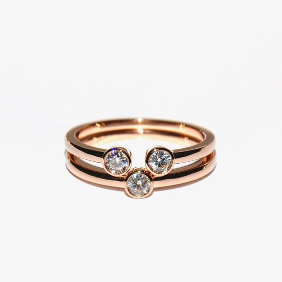 18K Bezel Diamond Solitaire Band/Ring