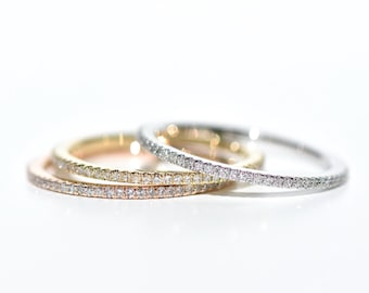 18k Micro Pave Diamond Eternity Band