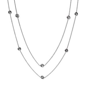 14k Gold Natural Diamond Station Layer Necklace