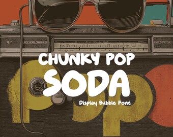 Retro Bubble Display Schrift-Chunky Pop Soda, handgeschriebene Schrift, spielerische Display Schrift, Schriftzug für Cricut,Canva,Procreate,goodnotes