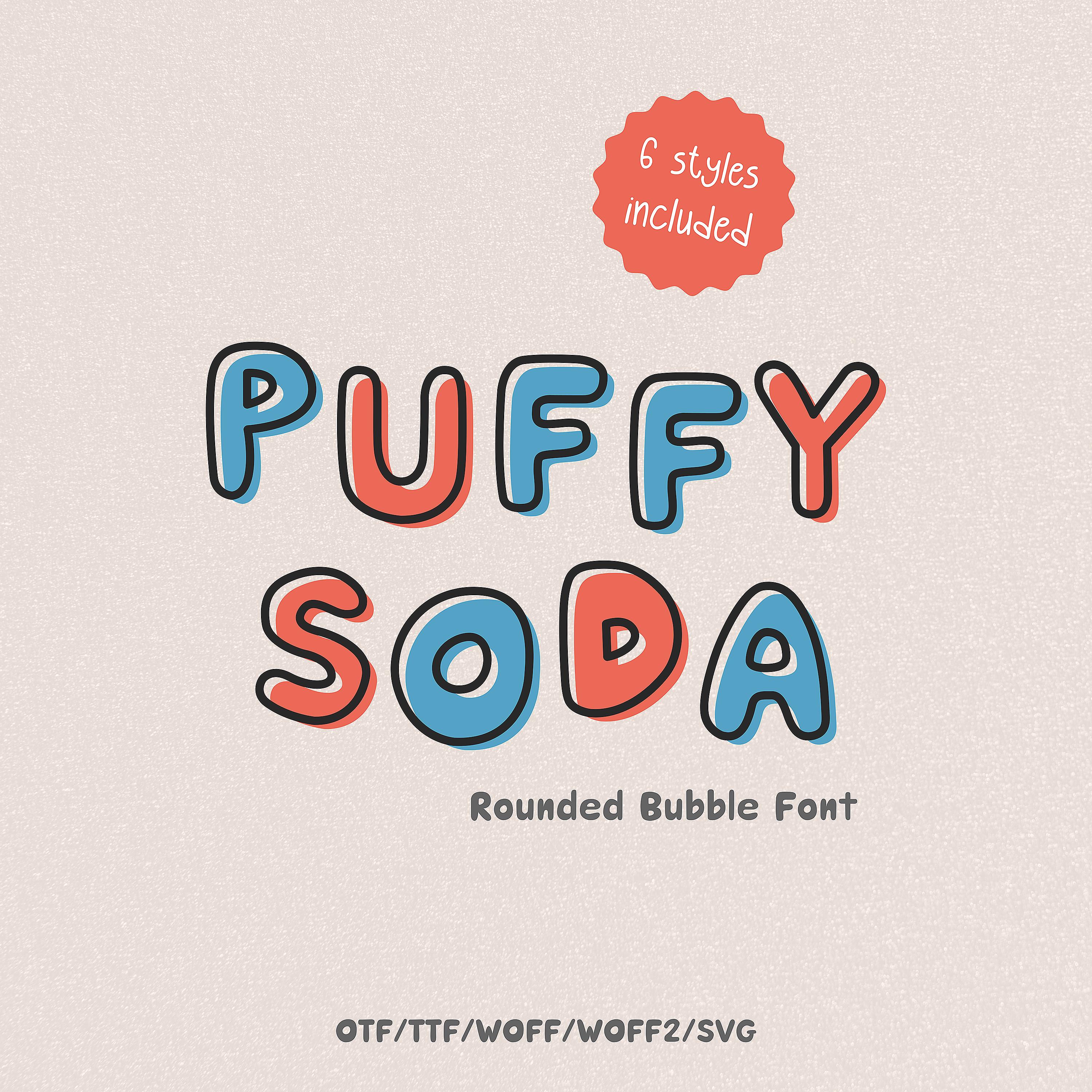Handwritten Font-puffy Soda, Bubble Font, Rounded Font, Playful Display ...